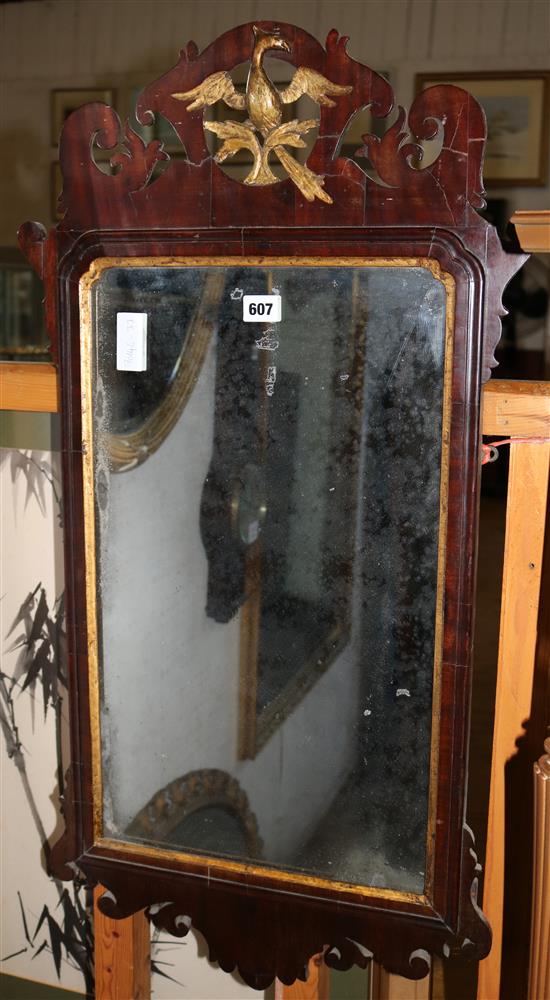 George III mahogany and gilt mirror